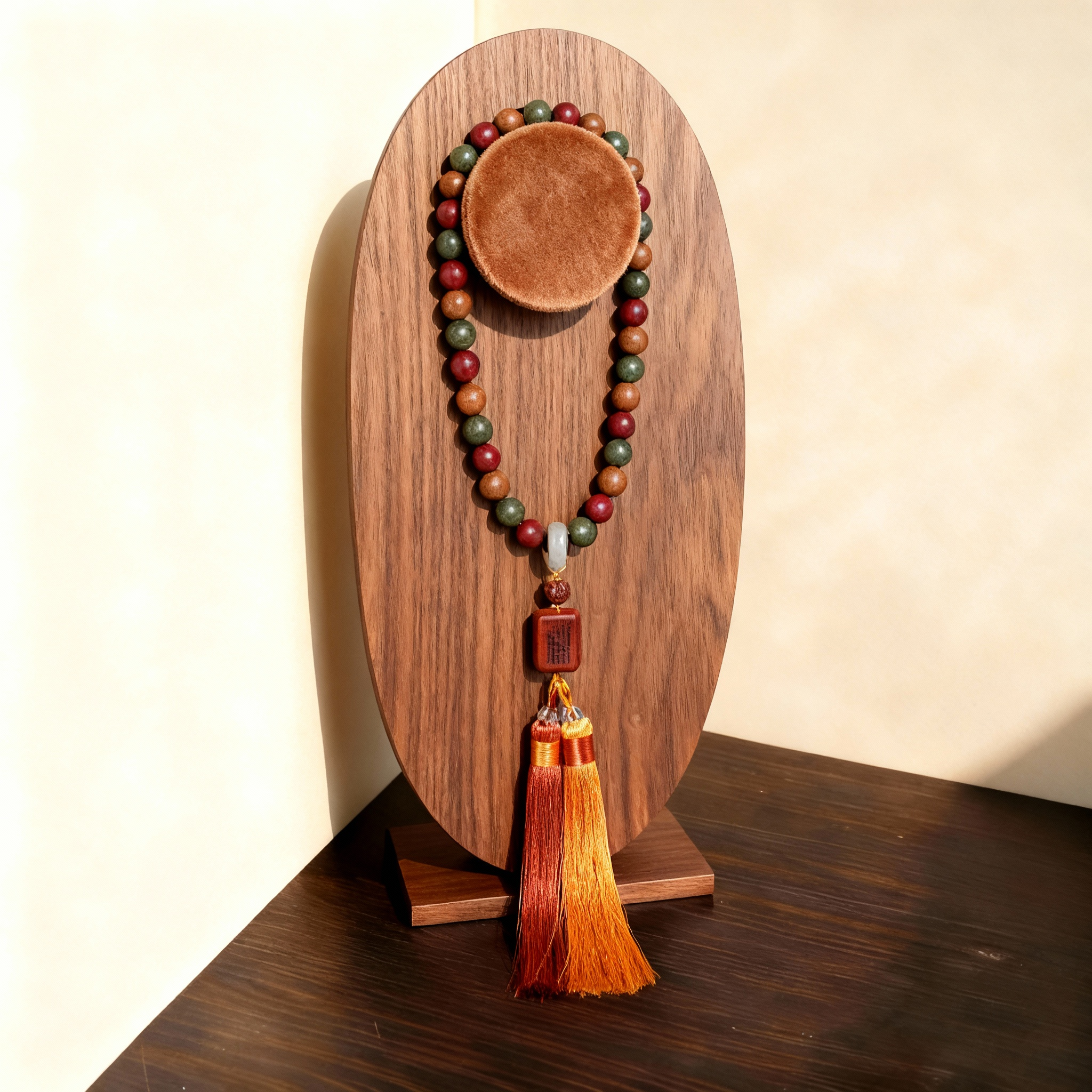 Peonymu Osmanthus-scented incense beads, five strands with tassels.