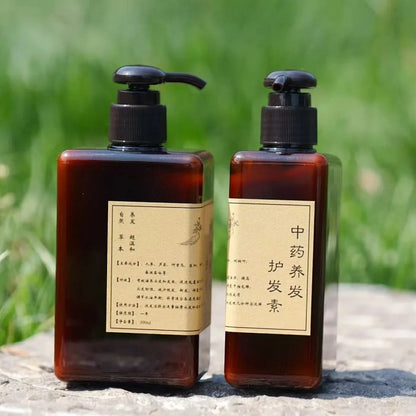 Traditional Chinese medicine hair conditioner repairs dry, frizzy, damaged, and chemically treated hair, providing smoothing and nourishing care.