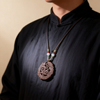 Peonymu Coiled Dragon Natural Incense Pendant Necklace, Handmade Portable Fragrance Charm