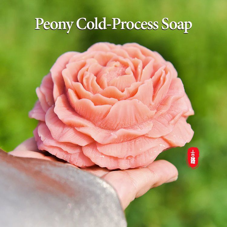 [Tang Dynasty Peony Cold Processed Essential Oil Soap] Traditional handmade soap for cleansing pores, balancing oil and moisture, and leaving skin feeling comfortable and not tight after washing.  Comes in a gift box.
