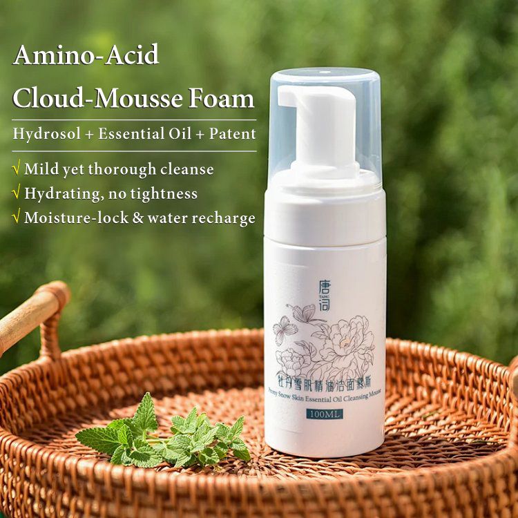 Tang Dynasty-inspired Peony and Snow Lotus Essential Oil Cleansing Mousse