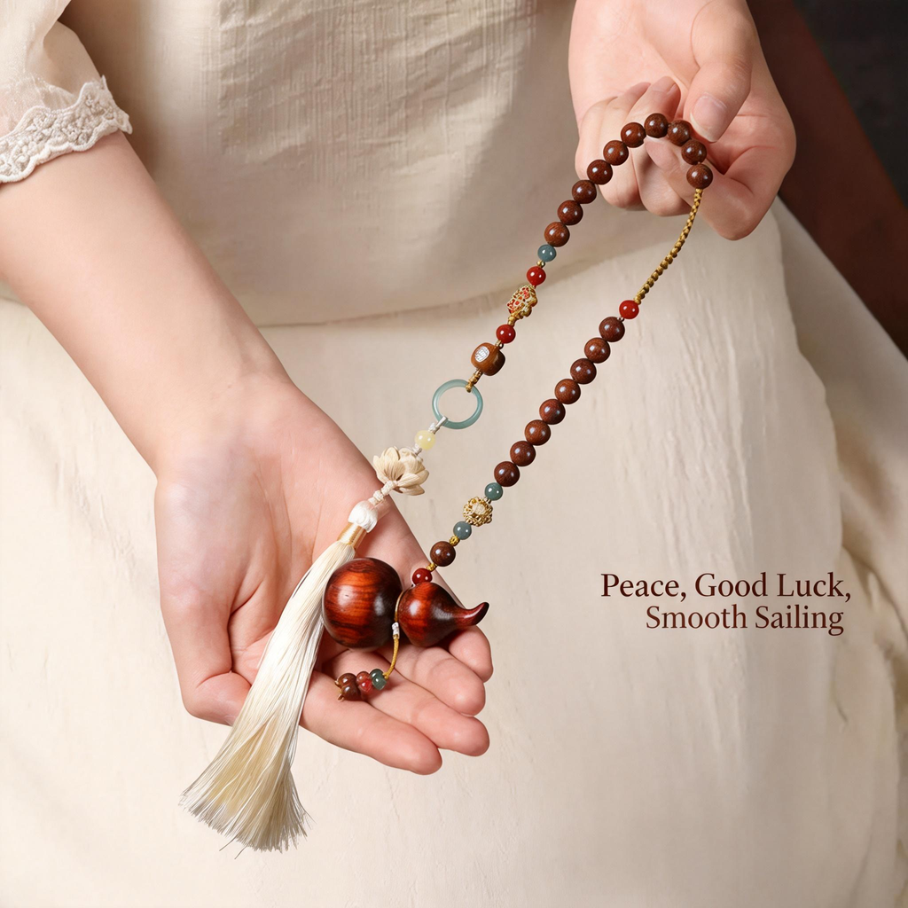 Peonymu Blended fragrance, goose pear-shaped incense, sandalwood gourd tassel pendant